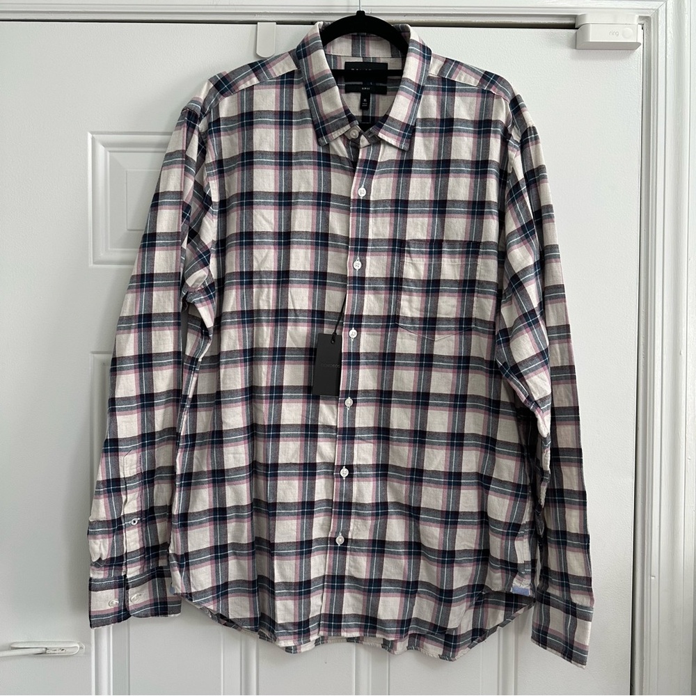 Bonobos XL Slim Plaid Flannel Shirt NWT
